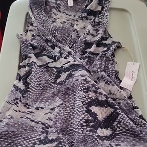 Sweet Pea Black and Gray Snake Print Blouse